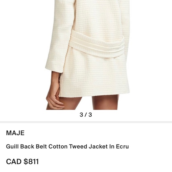 Maje belt tweed jacket - Picture 6 of 8